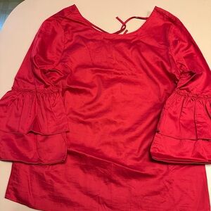 Jane and Delancey Scarlet Blouse with Ruffled Sleeves